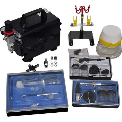 Set Compressore Aerografo con 3 Pistole vidaXL