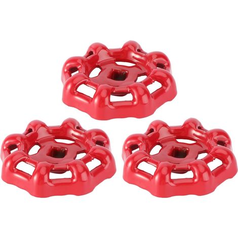 Poignée de vanne à bille en fer rouge, poignée de vanne à main, vanne d'arrêt, partie supérieure de vanne de conduite d'eau, 6 x 6 mm, 3 pièces