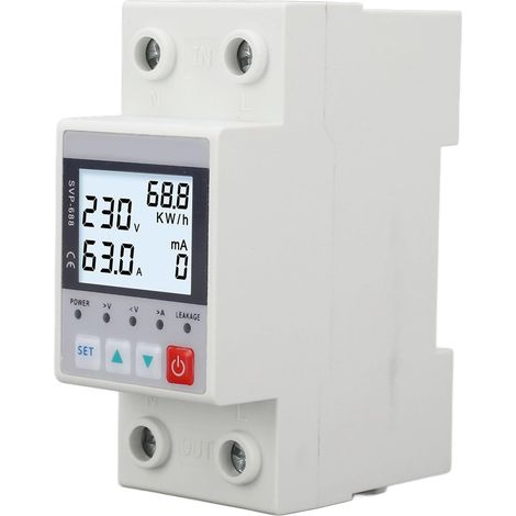Protecteur D'énergie Multifonction, Réenclenchement Automatique, Protection Contre Les Surtensions et Les sous-tensions, pour Usage Domestique, PC Ignifuge (1/5)