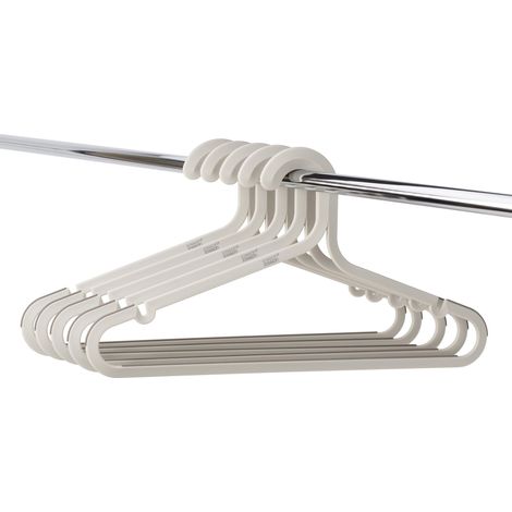 Set di5 appendiabiti Orderly™ antigroviglio, ecrù, design ergonomico, robusto, evita grovigli e grinze, massimizza ilspazio dell'armadio il.
