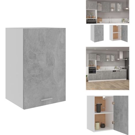 The Living Store Hängeschrank Lyon Betongrau 39,5x31x60 cm Holzwerkstoff - Küchenregal (1/5)