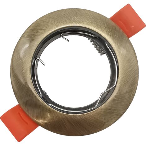 Portafaretto Tondo Fisso da incasso controsoffitti cartongesso per lampadina led GU10 Bronzo (1/2)