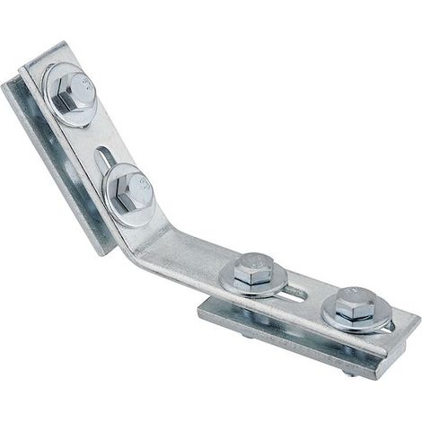 Montagewinkel 45° verzinkt - mit Doppelschiebemuttern - 85 x 25 x 4 mm - für Profil 27/18 und 28/30 (1/2)