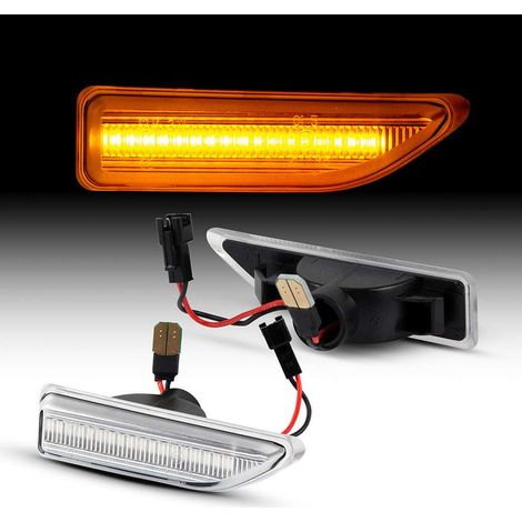 KIT 2 INDICATORI DI DIREZIONE LATERALI A LED COMPATIBILE CON BMW Serie 3 E30 Anno 1987 - 1994 E36 Anno 1990 - 1996 / VETRO TRASPARENTE
/ LED 6000K EFFETTO XENON / CAN-BUS, PLUG AND PLAY