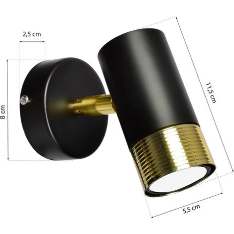 Milagro DANI MLP6237 Wandlampe Schwarz und Gold Design (1/5)