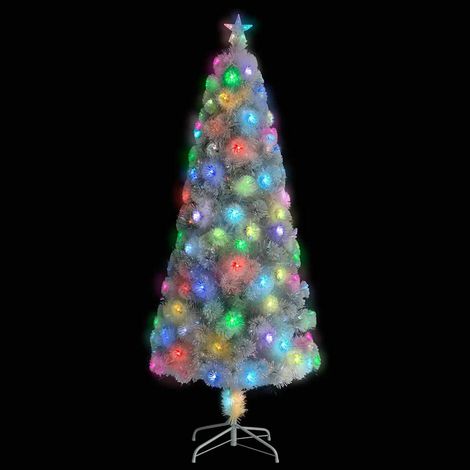 Albero Natale Albero natalizio Albero festivo Preilluminato Bianco 240 cm in Fibra Ottica (1/5)