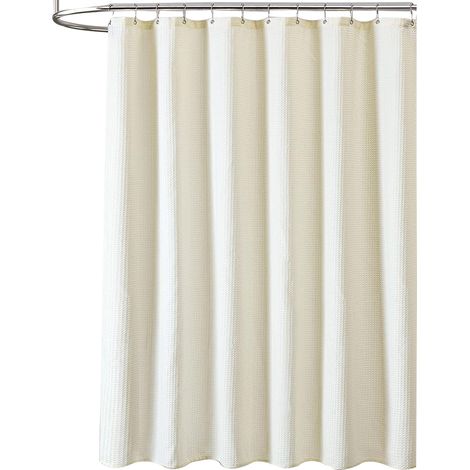 1 Rideau de douche, 180x180 cm, tissu gaufré polyester, déperlant, avec 12 crochets, pour salle de bain (1/5)