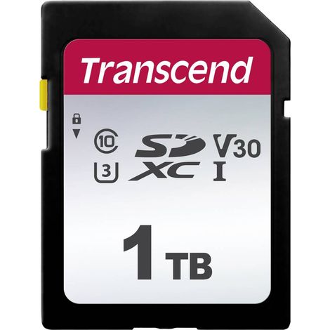 Transcend 1To SDXC 300S Carte Mémoire UHS- I, C10, U3, V30, 4K, Full HD - TS1TSDC300S (1/2)