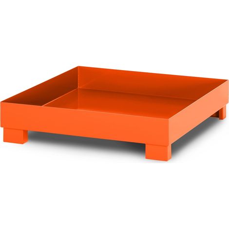 RR Industrietechnik Auffangwanne aus Stahl für 4x 200 Liter Fass ohne Gitterrost RAL 2004 reinorange