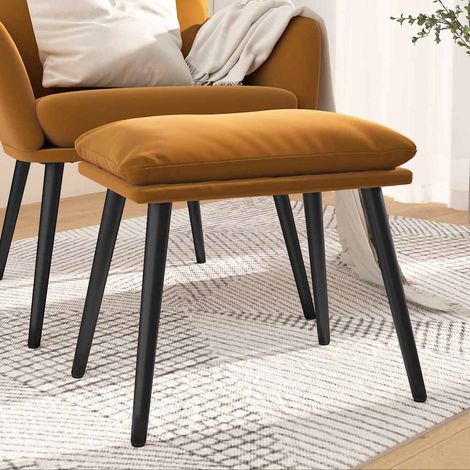 vidaXL Reposapiés de terciopelo marrón 45x29,5x35 cm (1/5)