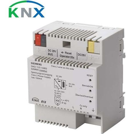 SIEMENS KNX STROMVERSORGUNG 160 MA SELF INT GR E UND 24VDC AUSGANG 5WG1125-1AB02