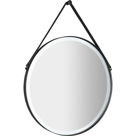 Sapho - Specchio Orbiter con illuminazione LED, diametro 700 mm, nero opaco ORL070 (1/5)