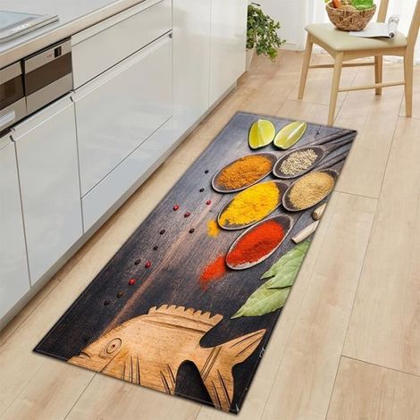 Tapis de sol, 60x180cm Tapis d'entrée pour vaisselle de ménage Tapis de cuisine antidérapant Tapis de salon (Style 3) (1/4)