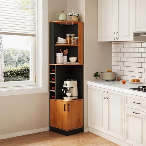Buffet coloris noir en MDF 40 x 40 x 182 cm (1/5)