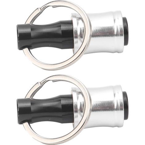 Lot de 2 porte-embouts de tournevis, barre d'extension de porte-clés, adaptateur à dégagement rapide, outil en alliage d'aluminium (argent) (1/5)