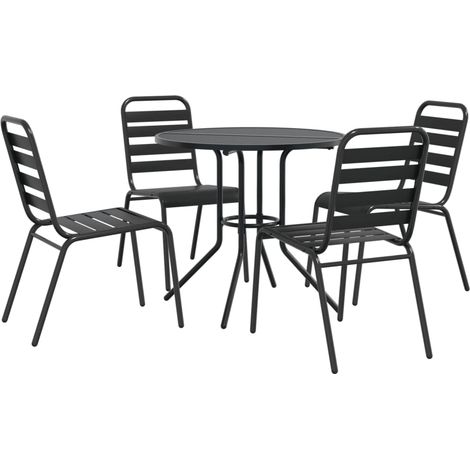 Ensemble de chaises de jardin empilables 5 pcs,Salon de jardin anthracite CFW77073 (1/5)