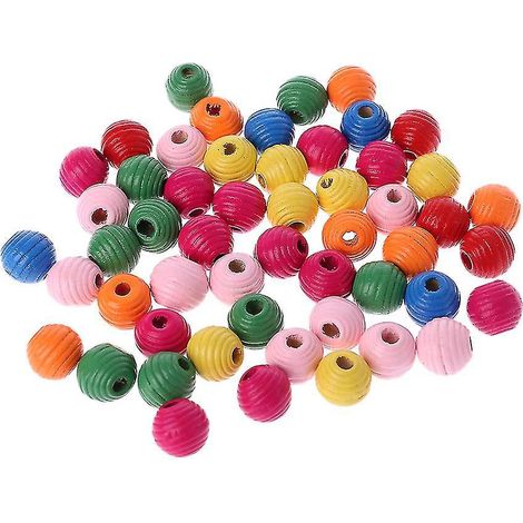 50 perles en bois naturel colorées pour jouets éducatifs pour oiseaux