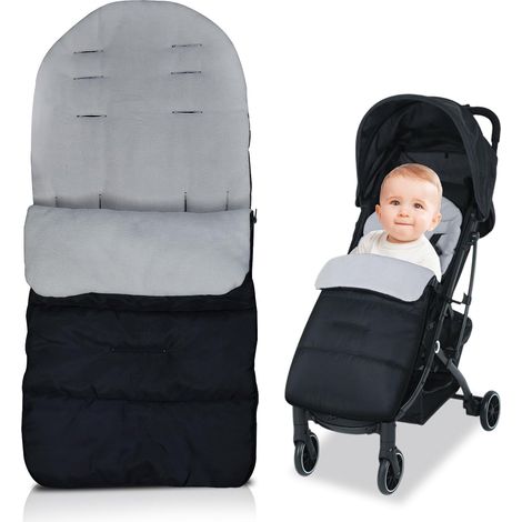 Colchoneta universal para pies de bebé, saco de dormir para bebé para invierno, colchoneta para pies de bebé, impermeable y resistente al viento, ajustable para bebés de 0 a 36 meses (gris) (1/5)