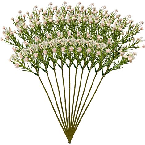 [Fleur artificielle] Oumeng Séries B Gypsophile, Rose Angel, 10 pièces Décor bouquet mariage vase arrangement table intérieur (1/5)