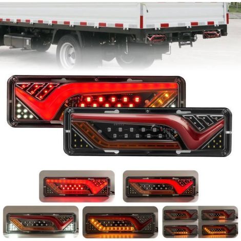 Feu arrière étanche à LED, 2 pièces, feu arrière pour remorque, camion, bateau, caravane, Van, frein de direc Multicolore PHARES (1/4)