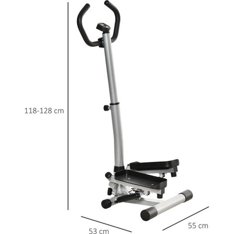 Mini stepper fitness avec poignées pour musculation jambes et fessiers, écran LCD, vitesse réglable, appareil d'exercice à domicile (1/5)
