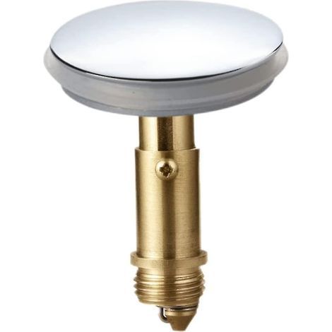 Bouchon de remplacement pour évier supérieur, bouchon pop-up, bonde à poussoir, compatible avec les lavabos de cuisine et de salle de bain (argenté et doré) (1 pièce) (1/5)