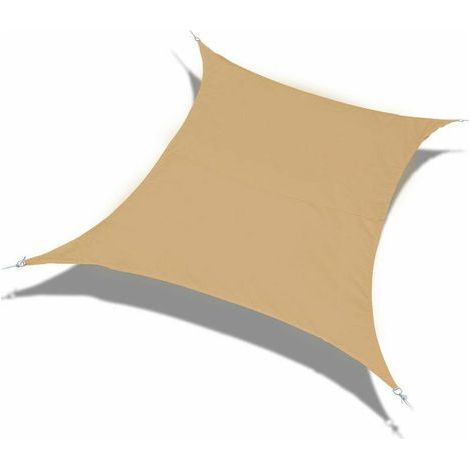 Waterproof rectangular shade sail, 96.5% sun protection, UV protection, ideal for garden, terrace and outdoor parties. Rope included. Dimensions: 2 x 3 m. Color: beige. (1/3)