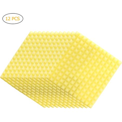 Panneaux en mousse acoustique (12 pièces), panneaux muraux pyramidaux d'absorption acoustique pour studio (1/4)