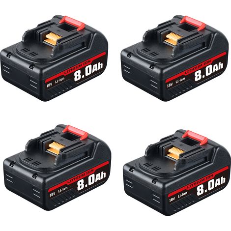 4 pack de batterie de remplacement Makita 18 V 8,0 Ah, compatible avec la batterie Makita BL1860B BL1850B BL1840B BL1825 BL1830B BL1815 BL1820 (1/5)