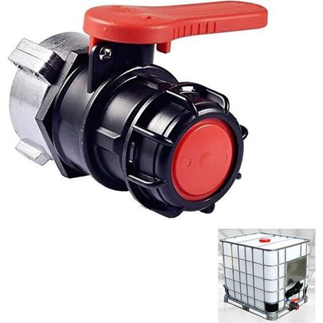 Robinet à bille adaptateur IBC DN50 – Filetage grossier 75 mm – Vanne de contrôle pour réservoirs – Résistant aux acides et à la corrosion (1/4)