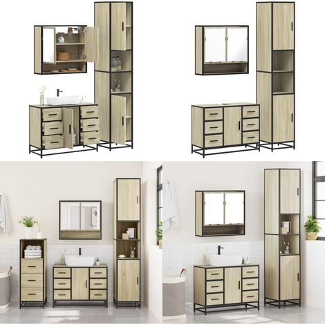 vidaXL Ensemble de meubles de salle de bain 3 pcs chêne sonoma (1/5)