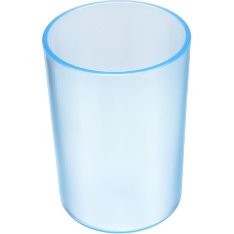 Robuster, blauer, transparenter Kunststoffbecher für Badezimmer, Zahnbürstenhalter und Mundspülbecher (1/5)