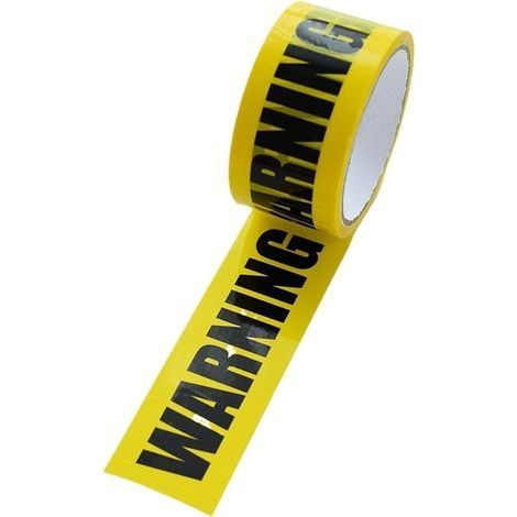 (4.8cm x 25m) Ruban de Marquage au Sol Jaune et Noir, Bande WARNING , Ruban de Sécurité pour Décoration d'Halloween/Zone Dangereuse (1/5)