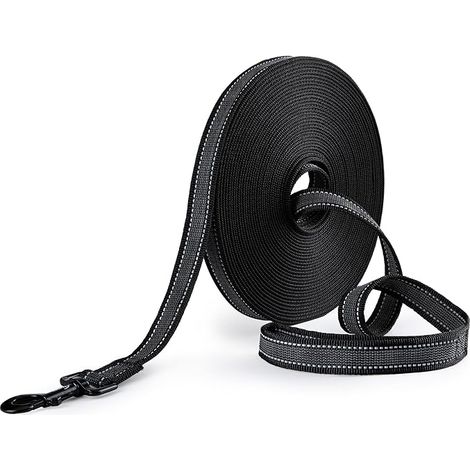 Toozey Dog Lead for Small to Large and Medium Dogs with Non-Slip Rubbers and Reflective Strips, 5 m 10 m 15 m 20 m Long Training Leash Soft and Strong Nylon 15 m x 2.5 cm (1/5)