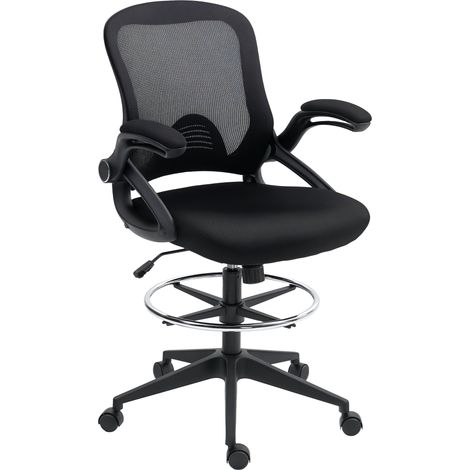 Vinsetto Office Stool, 360 Degree Swivel Height Adjustable Chair, Black