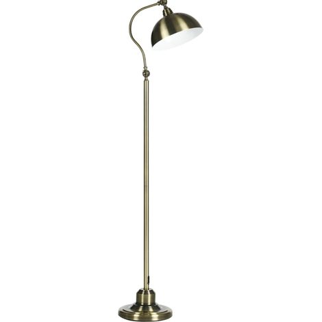 Lampadaire rétro avec abat-jour réglable en métal finition laiton, E27, 42x25,5x152 cm (1/5)