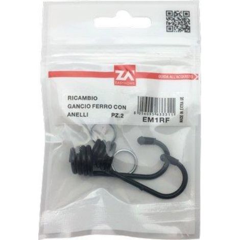 Gancio metallo x corda elastica mm 5/8 cf=pz 2 (20 confezioni)