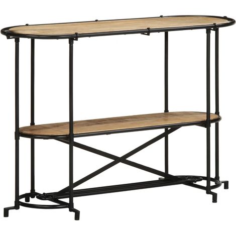 Table console，Table d'appoint，Bout de canapé，Meuble d'entrée 110x42x76 cm bois massif de manguier brut
