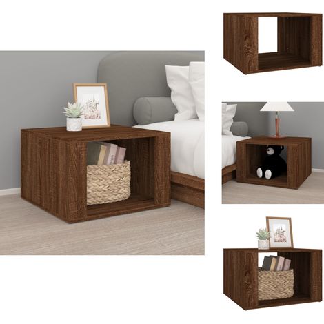 Table de chevet Chêne marron 57x55x36 cm Bois d'ingénierie - Table De Chevet - Meuble De Chambre - Table Nuit - Commode - Rangement (1/5)