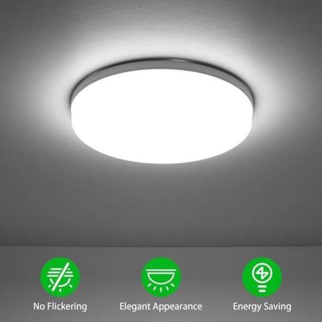 Plafonnier LED encastré rond 24W pour cuisine ou chambre (1/5)