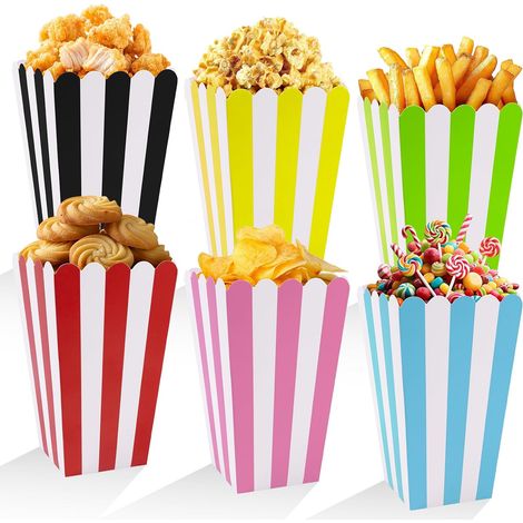60 Boite Pop Corn Six Couleurs Disponibles Résistantes à la Chaleur Adaptées aux Cornet Pop Corn aux Petits Sachets à Popcorn aux Gobelets à Popcorn et Idéales pour Décorer les Cinémas et les Fêtes. (1/5)