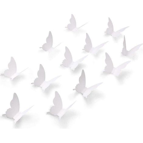100 autocollants muraux papillons blancs 3D amovibles en papier pour la décoration intérieure, idéaux pour les chambres de filles (1/5)