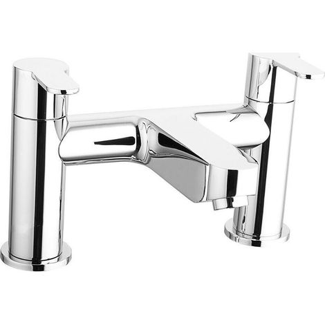 Aquariss Modern Bathroom Tub Monobloc Bath Filler Mixer Chrome Double Lever Bath Tap