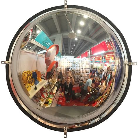 PROVOST - Miroir de sécurité hémisphérique acrylique convexe noir - Vision 360° pour entrepôt