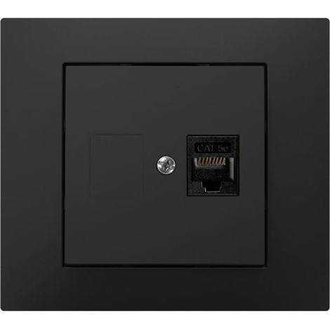 Conector RJ45 individual para ordenador Vestra, sin marco, de montaje empotrado, IP20, negro 3848-19