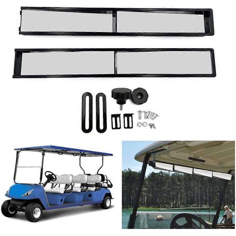 Rétroviseur universel à 4 panneaux pour voiturette de golf, compatible avec les voiturettes de golf. (1/4)