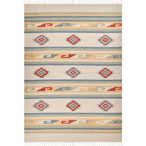 Teppich APARAN Beige 200 x 300 cm Baumwolle Kelim
