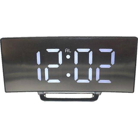 Horloge électronique incurvée au design original, grande horloge LED, réveil silencieux (1/5)