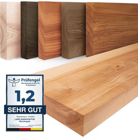 Lamo Manufaktur Wandregal Holz Gerade Regal Farbe: Natur Pure: ohne Montage Set 60 cm