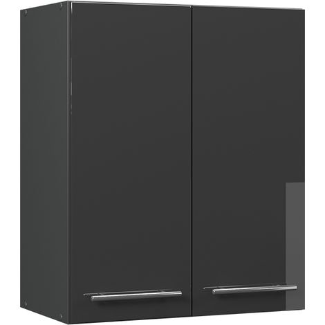 Pensile da cucina Fame-Line, Antracite lucido, 60 cm, Vicco